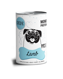 PAKA ZWIERZAKA PEPE Lamb 99% (miel) 400 g hrană monoproteică