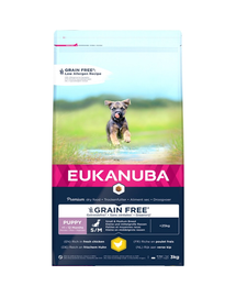 EUKANUBA Puppy Grain Free pentru talie mica/medie S/M 3 kg hrana pentru catelusi