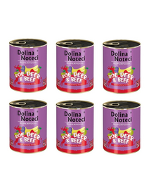 DOLINA NOTECI Premium SuperFood hrana umeda caini adulti, caprioara si carne de vita 800 g x 6 buc.