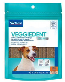 VIRBAC Veggiedent Fresh S (5-10 kg) Recompense caini pentru igiena orala 15 buc.