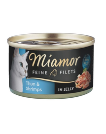 MIAMOR Feline Conserva hrana pisici, cu ton si creveti in sos propriu 100 g