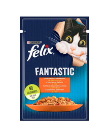 FELIX FANTASTIC Hrana umeda cu pui si rosii in jeleu pentru pisici adulte 85g