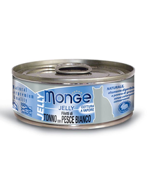 MONGE Jelly hrană umedă pentru pisici, cu ton și pește alb 80 g