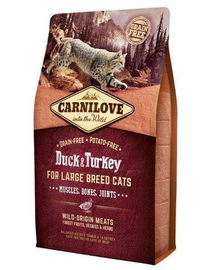 CARNILOVE Hrana uscata pentru pisici Cat Large Breed cu Rata si Curcan 6 kg