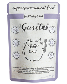 GUSSTO Cat Fresh Turkey&Duck hrana pisici, curcan si rata 24x85 g