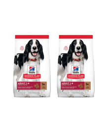 HILL'S Science Plan Canine Adult Medium Lamb & Rice hrana caini de rasa medie, miel si orez 36 kg (2x18 kg)
