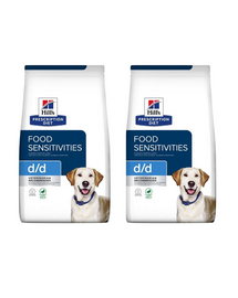 HILL'S Prescription Diet Canine d/d Food Sensitivites Duck & Rice 24 kg (2x12 kg) hrana caini, cu rata si orez