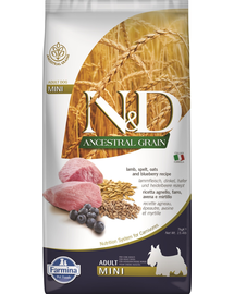 N&D Low Grain mini Hrana uscata caini talie mica, cu miel si afine 7 kg