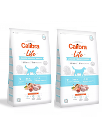 CALIBRA Dog Life Junior Medium Breed Chicken hrana uscata pentru caini juniori de talie medie 24 kg (2 x 12 kg)