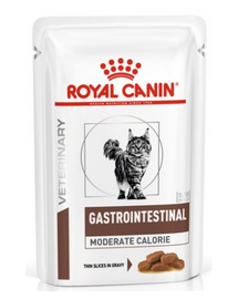 ROYAL CANIN Cat Gastro Intestinal Moderate Calorie 48 x 85 g hrană umedă pentru pisici cu tulburări gastrointestinale și tendință de supraponderabilitate