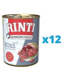 RINTI Kennerfleisch Horse hrana umeda caine 12 x 800 g, cu carne de cal