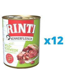RINTI Kennerfleisch Wild boar hrana umeda 12 x 800 g cu mistret