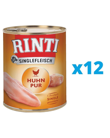 RINTI Singlefleisch Chicken Pure 12 x 400 g hrana monoproteica cu pui