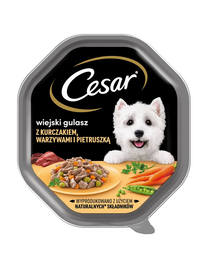 CESAR tacka 150 g hrana umeda pentru caini adulti in sos de pui, legume si patrunjel