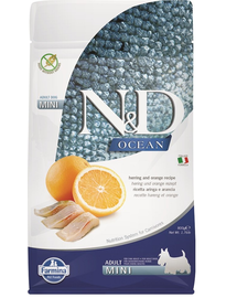 FARMINA N&D Ocean Canine Herring & Orange Adult Mini hrana caini adulti de rasa mica 800 g