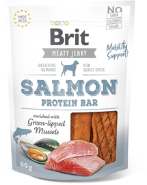 BRIT Jerky Snack Salmon protein bar Recompense caini, cu somon 80 g