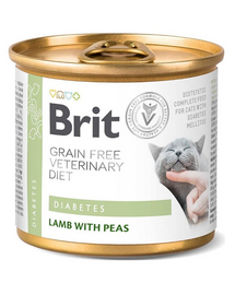 BRIT Veterinary Diet Diabetes Lamb&Pea hrana pisici cu diabet 12x200 g