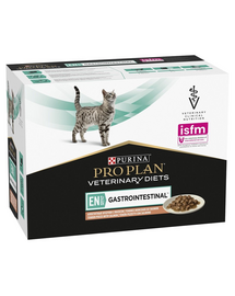 PURINA PRO PLAN Veterinary Diet Feline Gastrointestinal cu somon 10x85 g hrană umedă veterinară pentru pisici