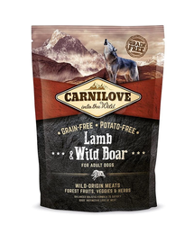 CARNILOVE Lamb & Wild Boar For Adult 1,5 kg Hrana uscata caini, cu miel si mistret
