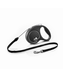 FLEXI Black Design lesa automata cu sir pentru caini, negru, marimea S, 5 m