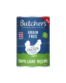 BUTCHER'S Original Tripe hrana umeda caini, pui cu rumen de vita, pate 400g