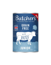 BUTCHER'S Original Junior hrana caini juniori, bucati de vita in jeleu, conserva 400g