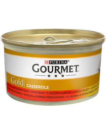 Gourmet Gold vită și pui în sos tomat  85 g