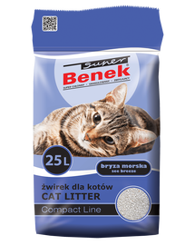 Benek Super Compact Fragrance nisip pentru litiera, cu efect de calmare 25 L