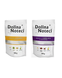 DOLINA NOTECI Premium hrana umeda caini adulti SET rata cu dovleac si iepure cu merisoare 500 g x 10 buc.