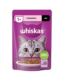 WHISKAS Adult plic pentru pisica 85g hrana umeda pisici adulte, somon in sos