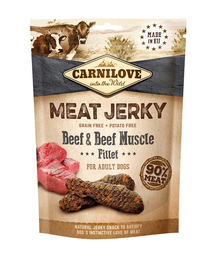 CARNILOVE Meat Jerky Beef & Beef Muscle fillet Recompense pentru caini, cu vita 100g