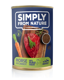 SIMPLY FROM NATURE Hrana umeda pentru caini, carne de cal, seminte de in si morcov 400 g