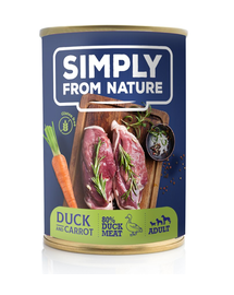SIMPLY FROM NATURE Hrana umeda pentru caini, cu rata si morcov 400 g