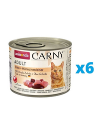 ANIMONDA Carny Adult Hrana umeda pentru pisica, cu curcan si ficat de pui 6 x 200 g