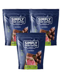 SIMPLY FROM NATURE Recompense carnaciori pentru caini, cu vita 3 x 300 g