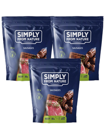 SIMPLY FROM NATURE Carnaciori recompense pentru caini, cu vita 3 x 200 g