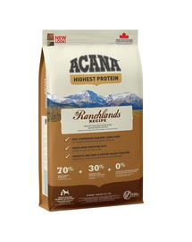 ACANA Highest Protein Ranchlands Dog hrana uscata caini toate rasele, varstele 11.4 kg