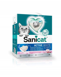 SANICAT Active White 6 L nisip de bentonita pentru litiera pisicilor