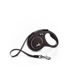 FLEXI New Classic lesa automata cu banda pentru caini, negru, marimea S, 5 m