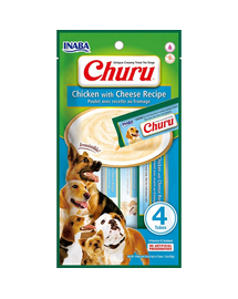 INABA Churu Chicken with Cheese 4x14g snack cremos cu pui si branza pentru caini