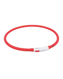 TRIXIE Zgarda luminoasa caini, cu USB XS–XL rosu
