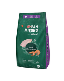 PAN MIĘSKO Sac hrana caini talie foarte mare, cu curcan si creveti 20 kg