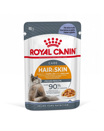ROYAL CANIN Hair&Skin in aspic hrana umeda pisica pentru piele si blana sanatoase 24 x 85 g
