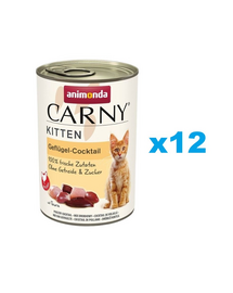 ANIMONDA Carny Kitten Poultry Cocktail 12x400 g Conserva hrana umeda pisoi, cu pasare
