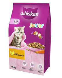 WHISKAS Junior hrana uscata pisici juniori, cu pui 14 kg