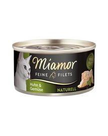 MIAMOR Feine Filets Naturell Chicken&Vegetables 80g pui si legume in sos propriu, hrana pisica