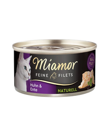 MIAMOR Feine Filets Naturell Chicken&Duck 80g pui si rata in sos propriu, hrana pisica
