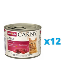 ANIMONDA Carny Hrana umeda pentru pisica, cu carne de vita si inimi 12 x 200 g