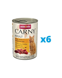 ANIMONDA Carny Adult pachete conserve vita, pui, inimi rata 6 x 400 g pisici adulte