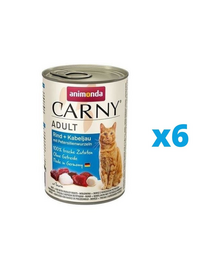 ANIMONDA Carny vita, cod, pastarnac hrana pisica 6 x 400 g